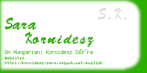 sara kornidesz business card